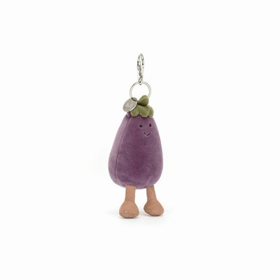 Jellycat Vivacious Vegetable Aubergine Bag Charm UK | 79351DXNL